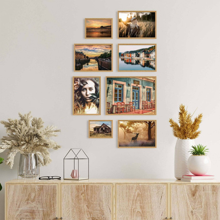 Zestaw jasnobrązowych ramek na 8 zdjęć PINIA 00 GF0009