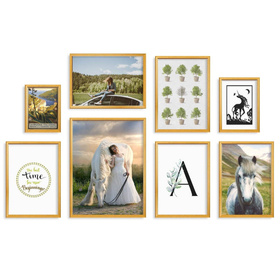 Zestaw złotych ramek na 8 zdjęć PRESTO Z GF0009