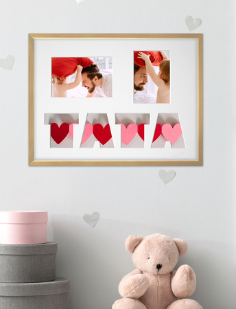 Ramka na zdjęcia TATA jasne drewno. Ramka z passe partout o rozmiarze 30x40 cm