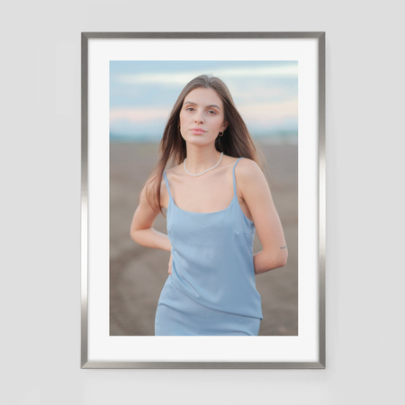 Pakiet 2 szt. srebrnych ramek HEN S 70x100 cm