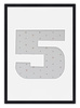 Ramka CYFERKA "5" Czarna. Ramka z passe partout o rozmiarze 21x30 cm