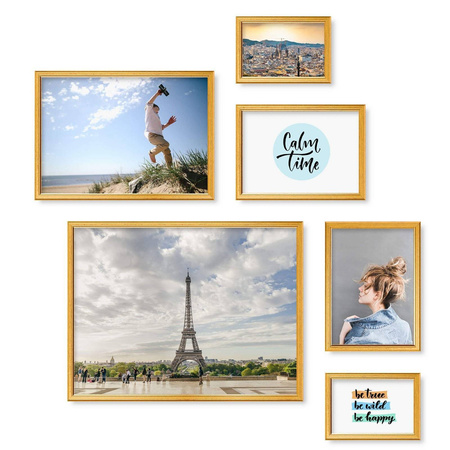 Zestaw złotych ramek na 6 zdjęć PRESTO Z GF0010
