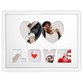 Ramka na zdjęcia LOVE - BIAŁA. Ramka z passe partout o rozmiarze 30x40 cm
