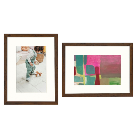 Ramka brązowa HEN PASS 4 z passe-partout – rozmiar 30x40 cm (okienko 21x30 cm)