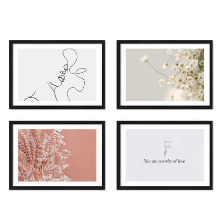 Zestaw czarnych ramek na 4 zdjęcia PINIA 2 GF0016