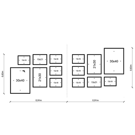 Zestaw białych ramek na 14 zdjęć PINIA 1 GF0042