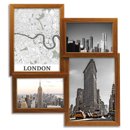 Multirama MULTI BROWN 44 ramka na 4 zdjęcia