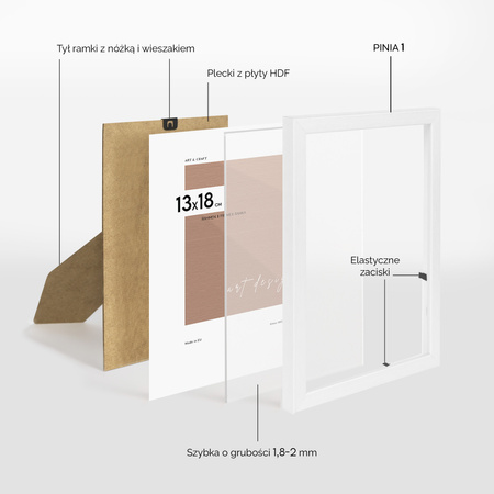 Pakiet ramek drewnianych 5 szt. PINIA 1 13x18 cm