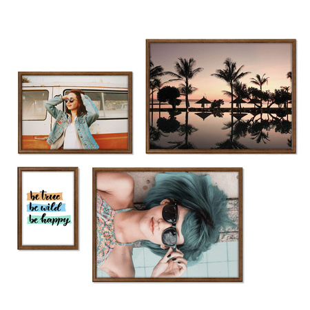 Zestaw brązowych ramek na 4 zdjęć PRESTO 4 GF0008