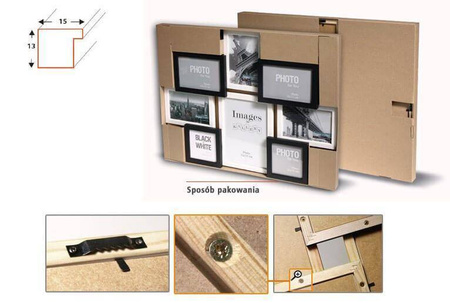 Multirama MULTI BLACK AND WHITE 81 ramka na 8 zdjęć