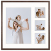 Foto Galeria 40x40 cm kolor brązowy - ramka z passe partout na 4 zdjęcia 21x30 cm i 9x9 cm