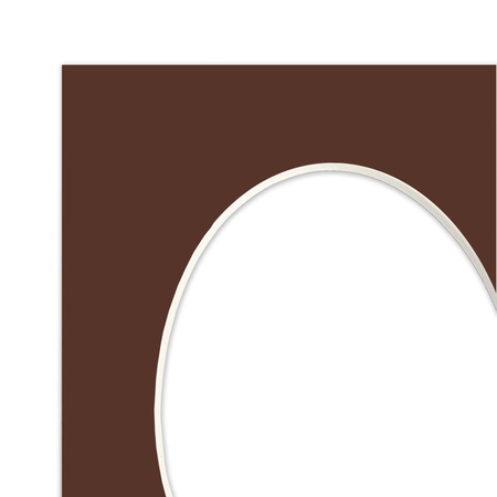 Passe partout 30x40 (24x30) OWAL BRĄZOWE CHOCOLATE - LUCA Q5603