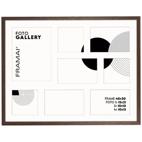 Foto Galeria 40x50 cm - ramka z passe partout na 7 zdjęć 10x10 cm 10x15 cm 15x21 cm kolor brązowy