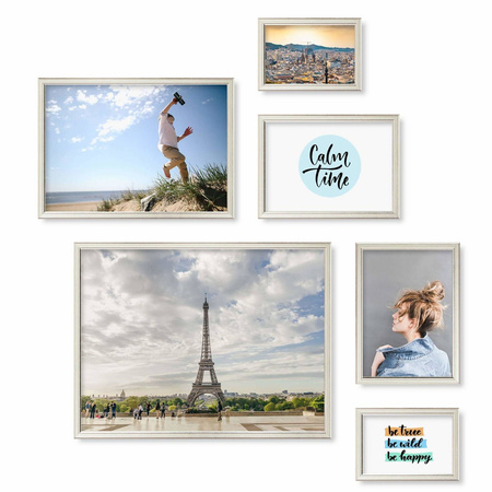 Zestaw srebrnych ramek na 6 zdjęć PRESTO S GF0010