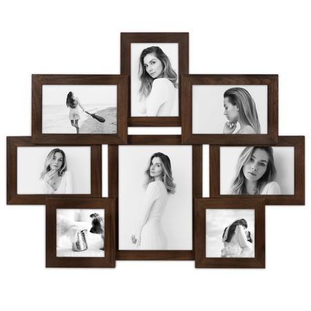 Multirama na 8 zdjęć MULTI HEN 4 ramka na zdjęcia w kolorze brązowym