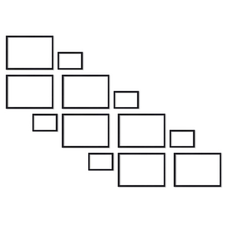 Zestaw czarnych ramek na 12 zdjęć PINIA 2 GF0032 L