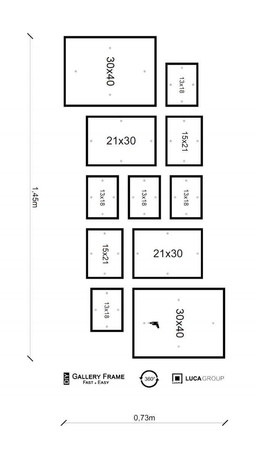Zestaw białych ramek na 11 zdjęć PRESTO 1 GF0005