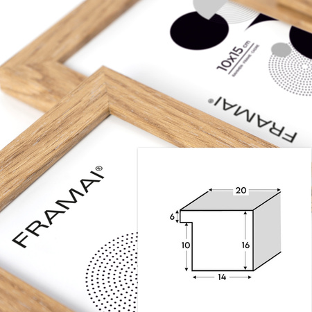 Multirama na 7 zdjęć MULTI HEN 01 ramka na zdjęcia w kolorze dębowym