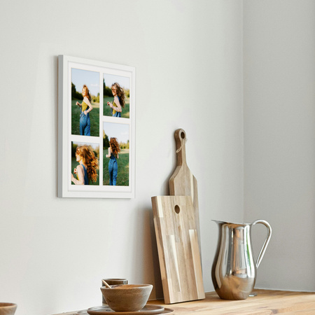 Biała Foto Galeria 24x30 cm - ramka z passe partout na 4 zdjęcia 10x15 cm 10x10 cm