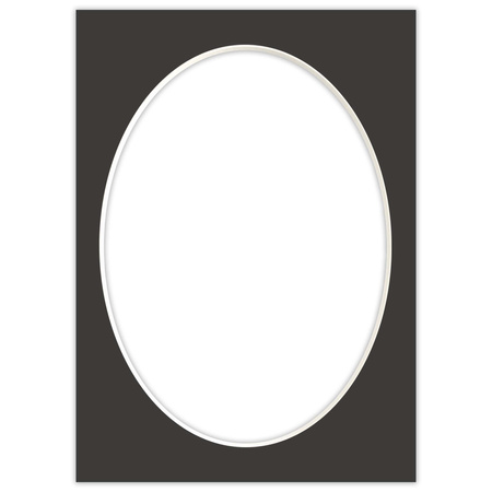 Passe partout 15x21 (13x18) OWAL CZARNE BLACK LUCA Q58011