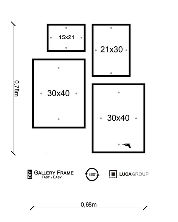 Zestaw srebrnych ramek na 4 zdjęć HIT 1 S GF0008