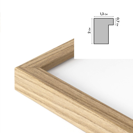 Ramka na weselną pamiątkę z passe partout 50x70 cm - kolor dąb