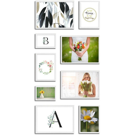 Zestaw białych ramek na 9 zdjęć PRESTO 1 GF0004