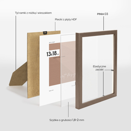 Pakiet ramek drewnianych 5 szt. PINIA 03 13x18 cm