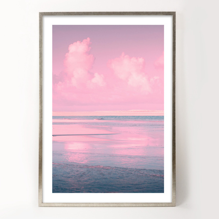 Ramka drewniana UNO S Srebrna 50x70 cm