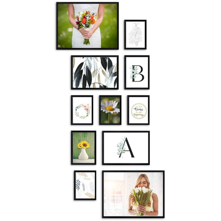 Zestaw czarnych ramek na 11 zdjęć PRESTO 2 GF0005