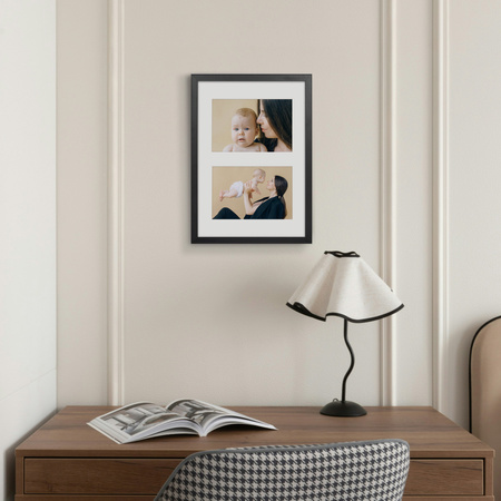 Foto Galeria czarna 21x30 cm - ramka z passe partout na 2 zdjęcia 10x15 cm