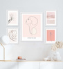 Zestaw plakatów Rose Quartz + zestaw ramek z litego drewna w kolorze białym