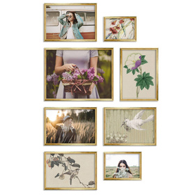 Zestaw złotych ramek na 8 zdjęć HIT 1 Z GF0009