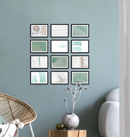 Zestaw czarnych ramek na 12 zdjęć PINIA 2 GF0019