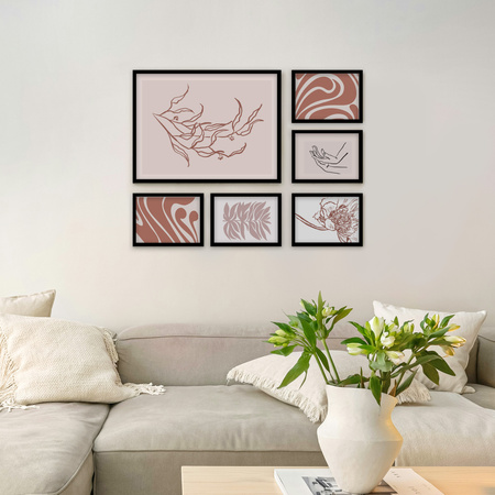 Zestaw czarnych ramek na 6 zdjęć PINIA 2 GF0002