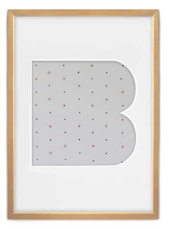 Ramka LITERKA "B" jasne drewno - Ramka z passe partout o rozmiarze 21x30 cm