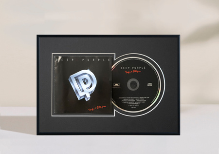 Ramka na płytę CD w kolorze czarnym. Ramka aluminiowa o rozmiarze 21x30 cm