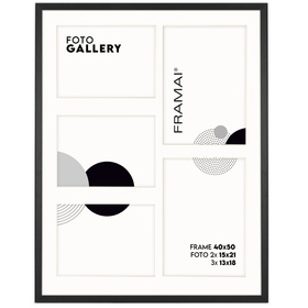 Foto Galeria 40x50 cm - ramka z passe partout na 5 zdjęć 13x18 cm 15x21 cm kolor czarny