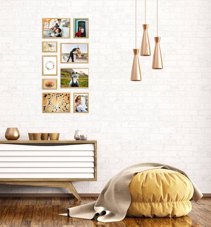 Zestaw złotych ramek na 9 zdjęć PRESTO Z GF0004