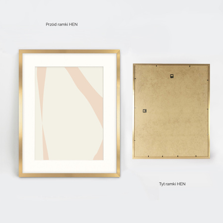 Ramka złota HEN PASS Z z passe-partout – rozmiar 40x50 cm (okienko 30x40 cm)