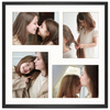 Czarna Foto Galeria 40x40 cm - ramka z passe partout na 4 zdjęcia 13x18 cm