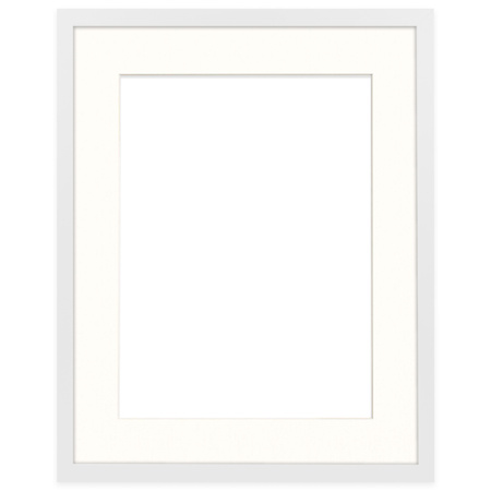 Ramka biała HEN PASS 1 z passe-partout – rozmiar 40X50 cm (okienko 30x40 cm)