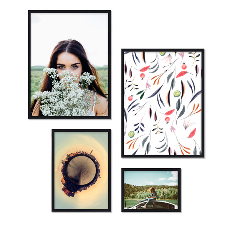 Zestaw czarnych ramek na 4 zdjęć PINIA 2 GF0008