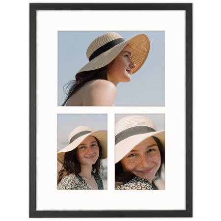 Foto Galeria 30x40 cm czarna - ramka z passe partout na 3 zdjęcia 10x15 cm 15x21 cm