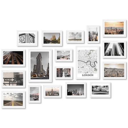 Zestaw białych ramek na 18 zdjęć PINIA 1 GF0006