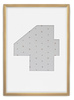 Ramka CYFERKA "4" Naturalne Drewno. Ramka z passe partout o rozmiarze 21x30 cm