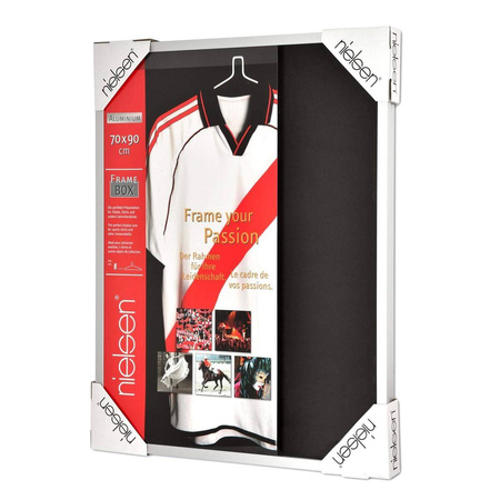 Frame Box I SILVER 70x90 cm aluminiowa ramka do oprawy koszulek sportowych