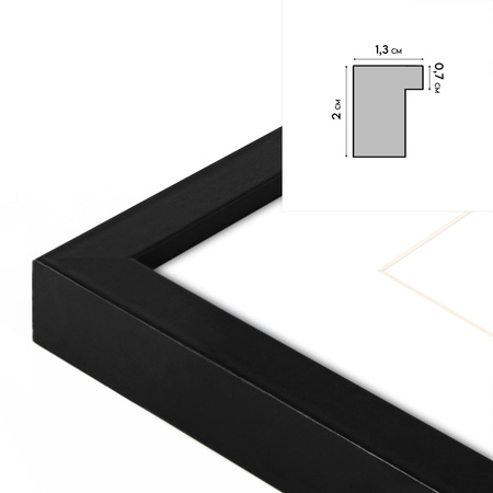 Foto Galeria czarna 21x30 cm - ramka z passe partout na 2 zdjęcia 10x15 cm