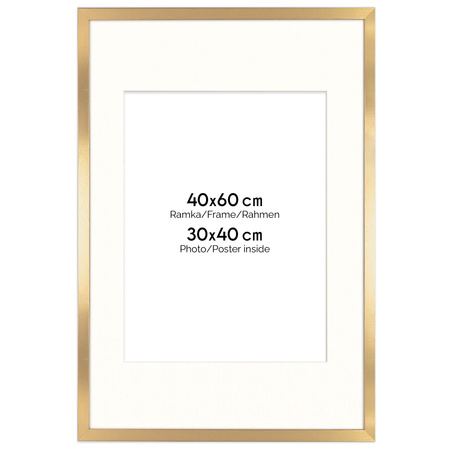 Ramka złota HEN PASS Z z passe-partout – rozmiar 40x60 cm (okienko 30x40 cm)