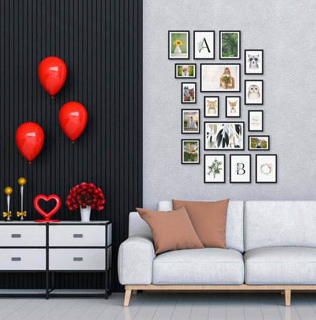 Zestaw czarnych ramek na 18 zdjęć PINIA 2 GF0006